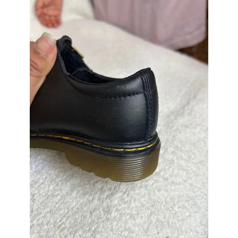 Dr. Martens kids Mary Jane Black Leather Double Strap Shoes Size 11 US